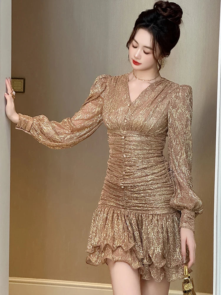 slim fit dress slacks Glitzy Gold Midi Dress Vibes