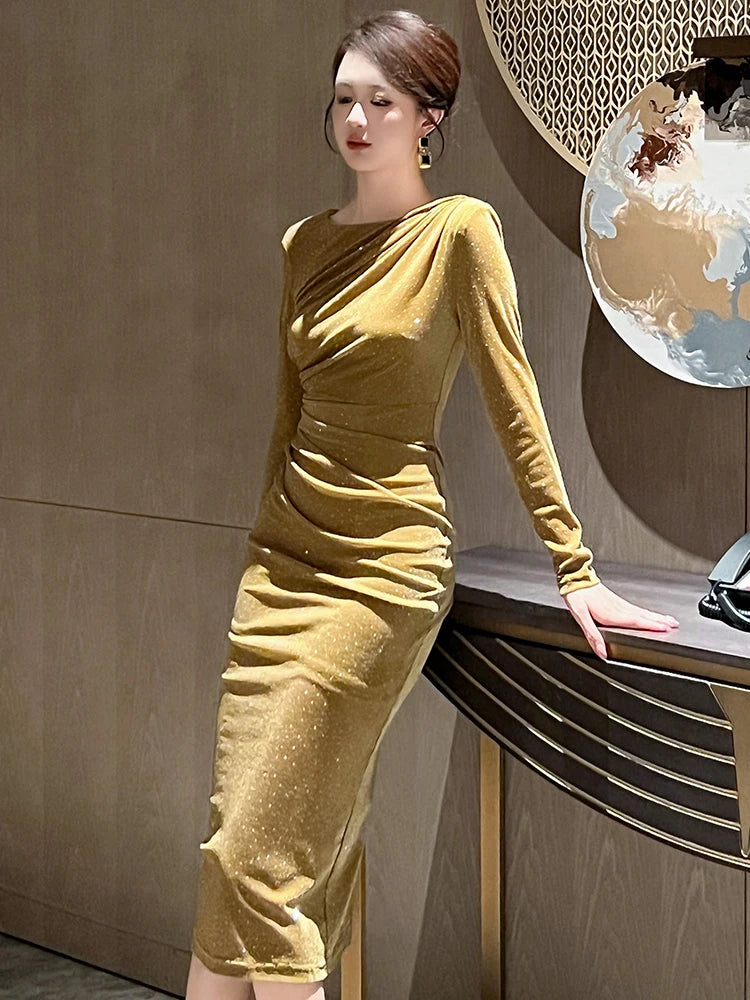 long sleeve chiffon dress LONG SLEEVE CHIFFON GOWN – Arelia's Dream