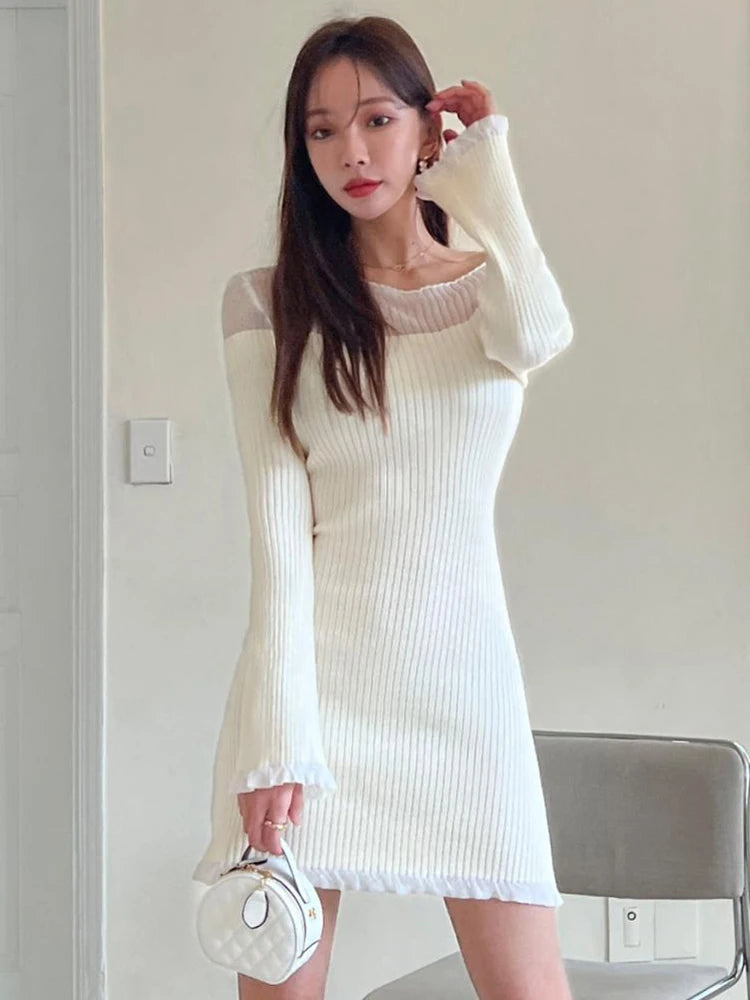 knitted dress with buttons Daphne Button Up Dress Knitting Pattern – Friday Knits main image 1