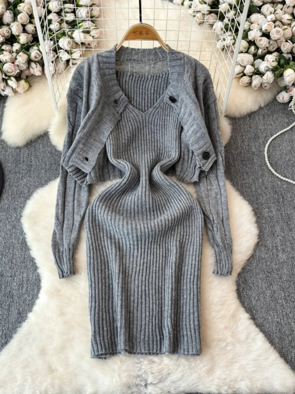 kids knit dress COLLETTE KNIT DRESS – Nebula Kids main image 1