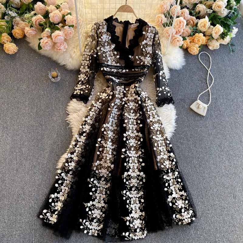 tiered circle floral lace mini dress Floral Lace Mini Dress main image 1