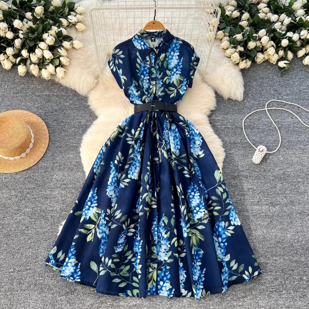 sachin and babi light blue dress Elegant Floral Satin Midi Dress with Lace Trim for Fall main image 1