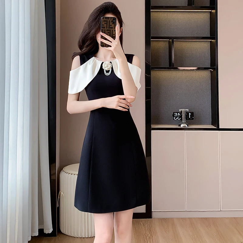 black and white cape dress Modest Half Cape Dress,prom Dress,hijab Dress,abaya Nikkah,luxury Dress,evening  Cape Dress,long Sleeve Dress,formal Satin Black-white Abaya