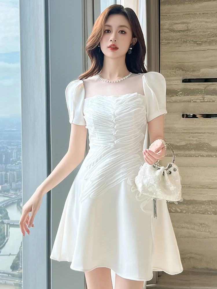 slim fit dress slacks SIDE CUT-OUT DETAIL PUFF SLEEVE SOLID MAXI DRESS