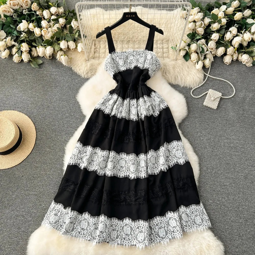 chinese dress ladies Aidan Maddox Black & Lace Contrast Gown – SPRING FROST Boutique main image 1