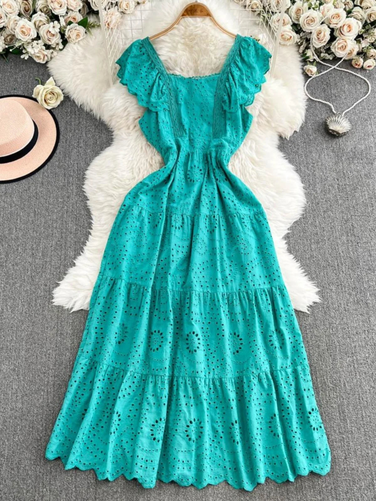 blue eyelet lace dress JANE dress Navy Eyelet main image 0