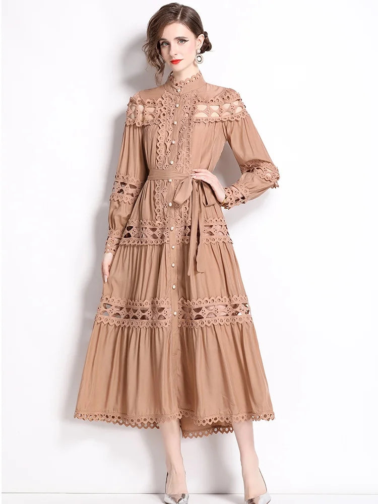 chinese dress ladies Wifey Lace Dress Beige – marbl.ae