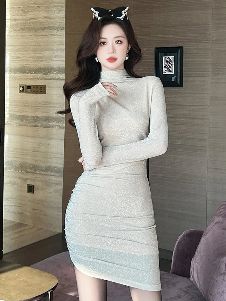 fitted white dress for women Elena Short Silk Dress main image 1