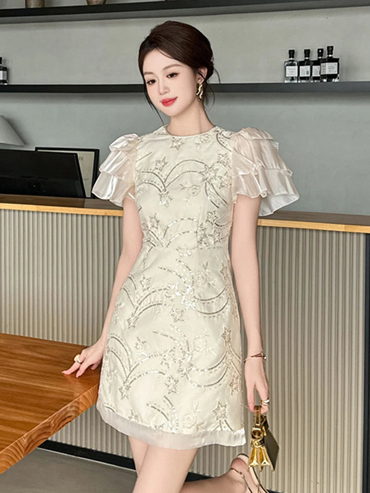 sachin and babi light blue dress Romantic Short Floral Embroidered Wedding Dress  FW258  Viniodress