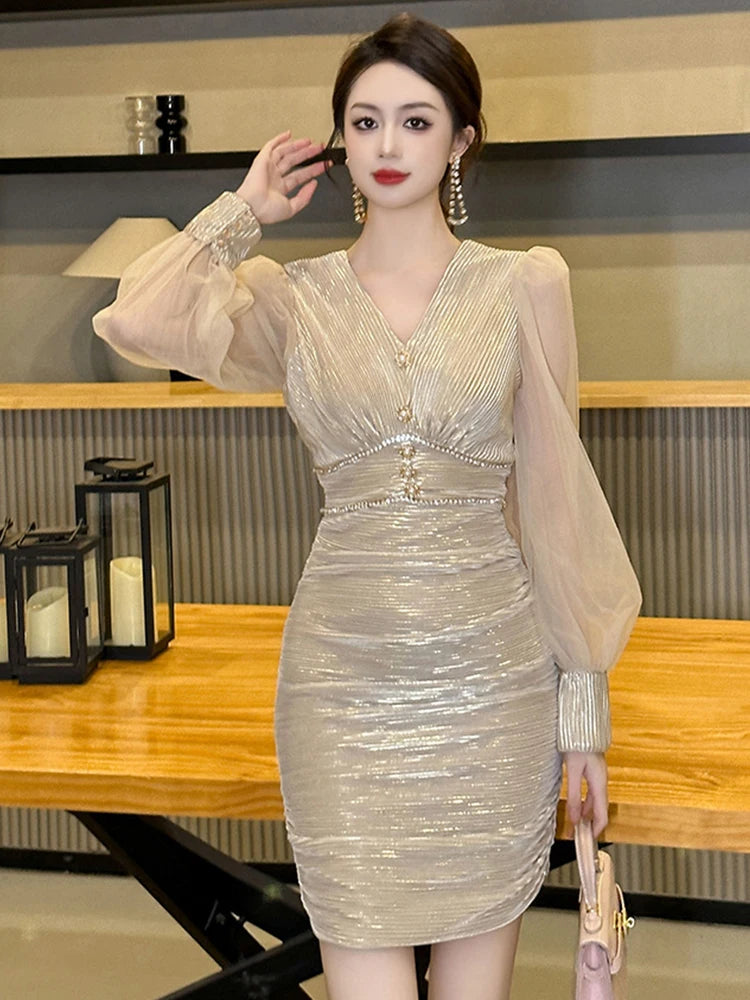 knee length dresses for ladies Mini Long Sleeve Lace Cocktail Dress Homecoming & Sweet 16 main image 1