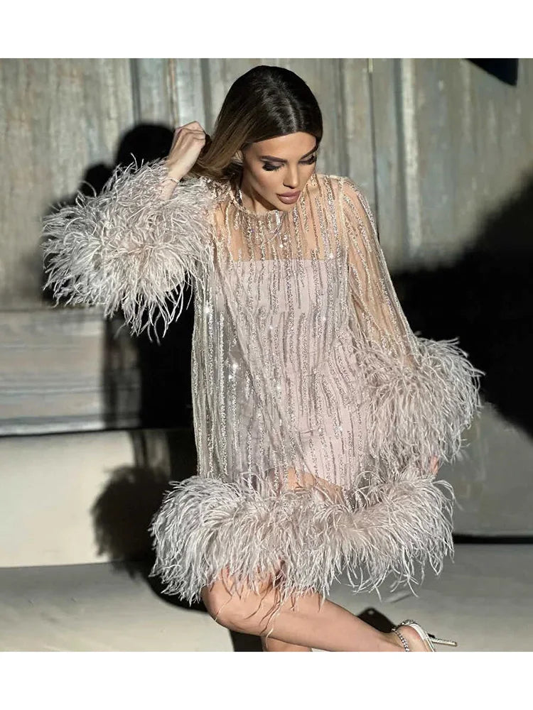 flared sleeve sequin dress Laurel Bell Sleeve Dress