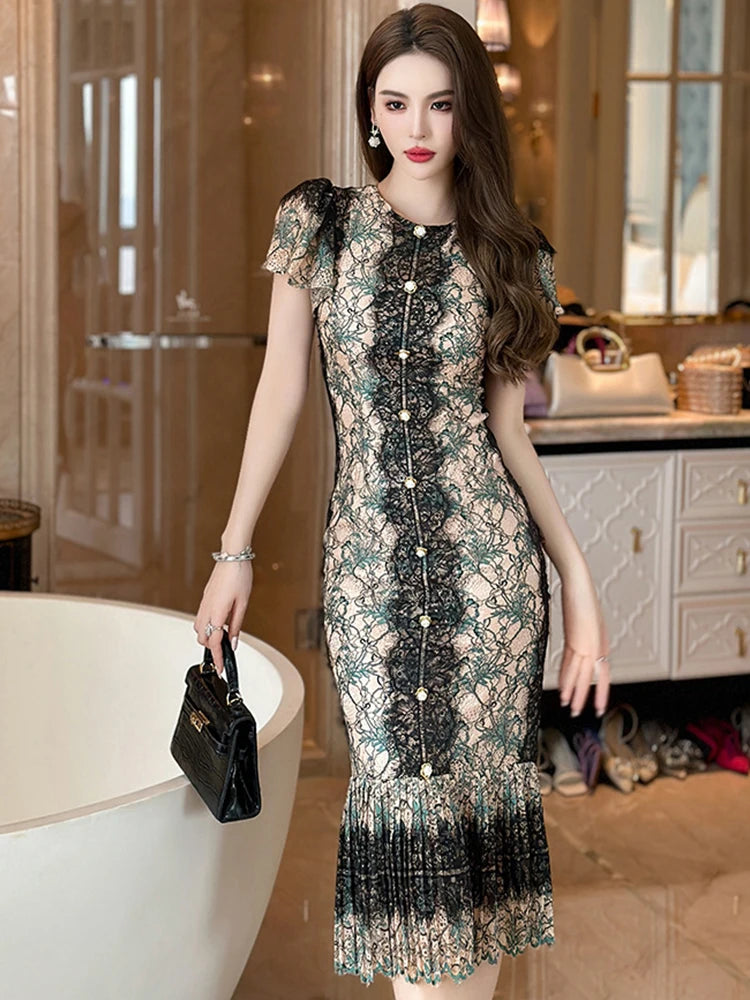 lace overlay formal dress La Femme - 23923 Floral Lace Overlay with Lace- Up Open Back Prom Dress 0 / Black/Boysenberry main image 0